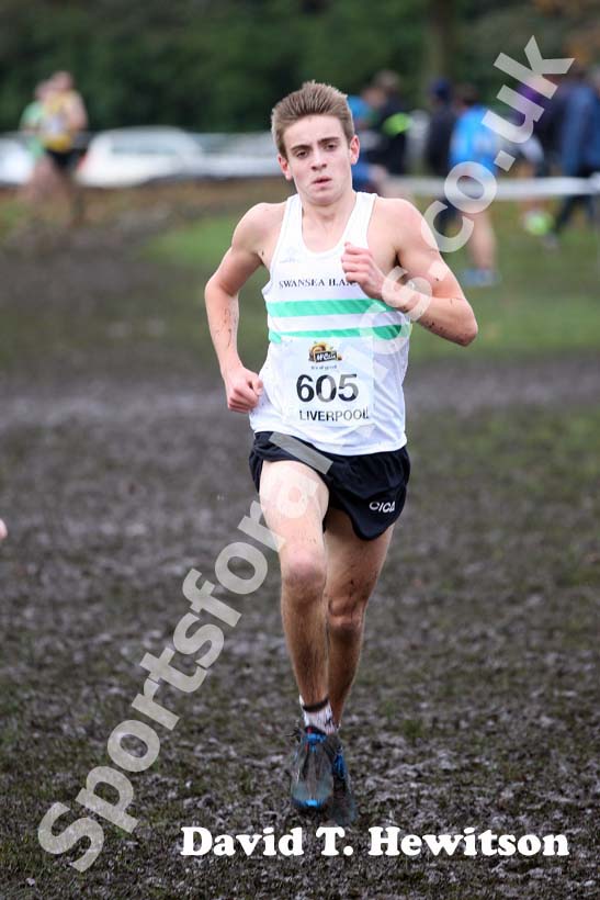 Jac Hopkins on his way to winning the under-17s  2012 McCain Liverpool Cross Challenge.